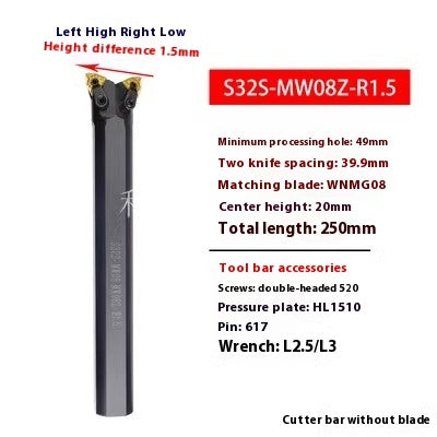 2133-Double-head CNC turning tool holder MW08/MC12 lathe 95 degree outer circle inner hole machine clamps double-head horn inner hole tool holder Shandong Denso Pricision Tools Co.,Ltd.